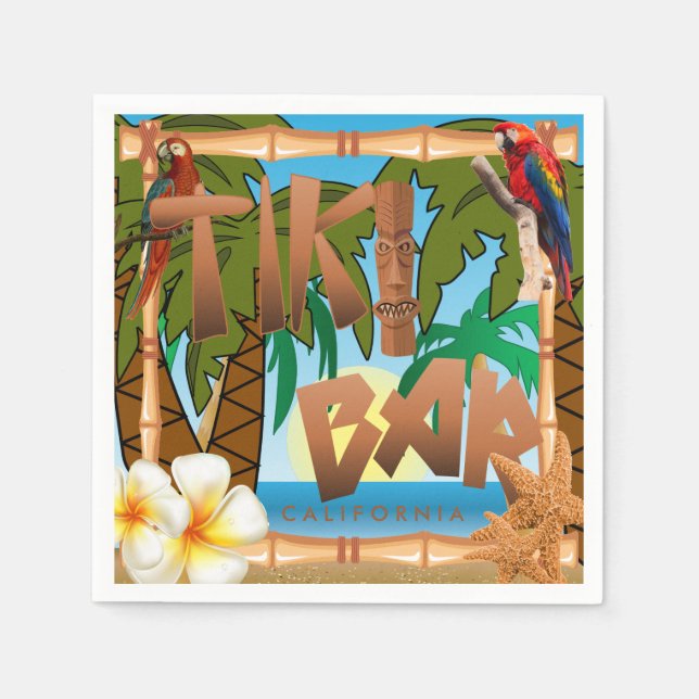Tiki Bar Party Serviette (Vorderseite)
