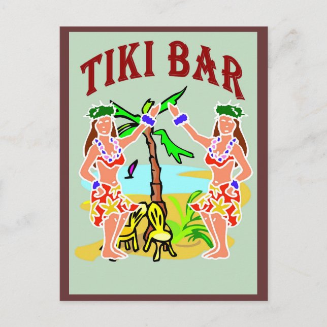 Tiki Bar Postkarte (Vorderseite)