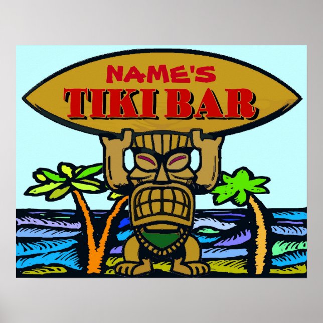 Tiki Bar Sign, Name hinzufügen Poster (Vorne)