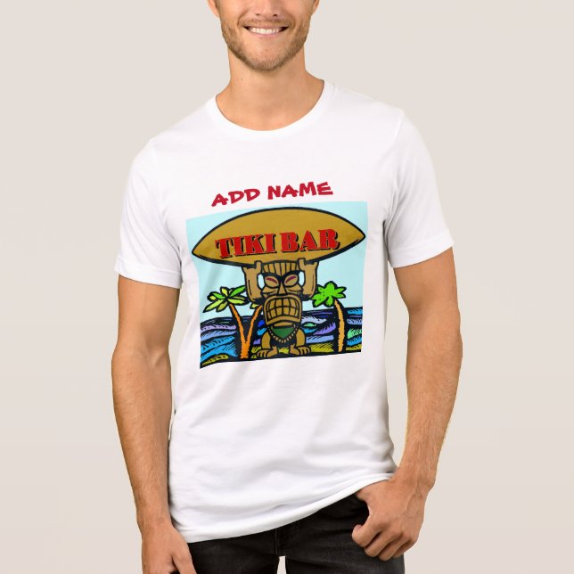 Tiki Bar Sign, Name hinzufügen Tri-Blend Shirt (Vorderseite)