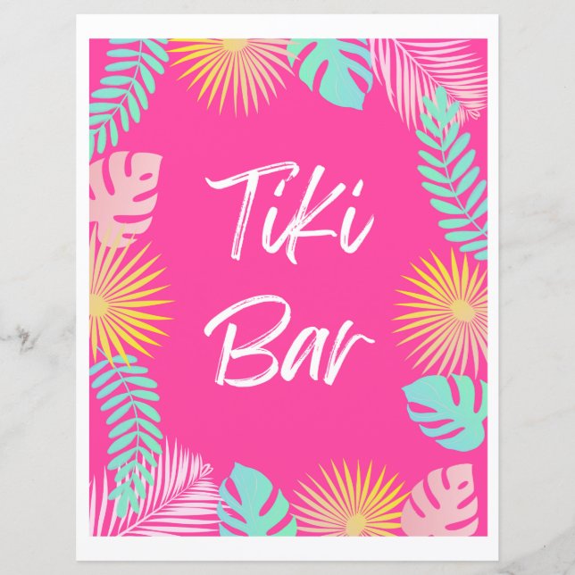 Tiki Bar Sign | Party-Zeichen des Pools (Vorderseite)