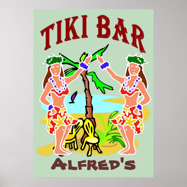 Tiki Bar Sign Poster (Vorne)