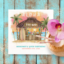 Tiki Beach Bar Tropical Sea Birthday