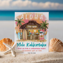 Tiki Beach Bar Tropische Santa-Weihnachtsfeier