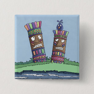 Tiki Bird Plum Button