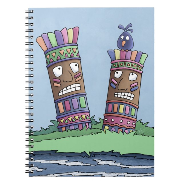 Tiki Bird Plum Notebook Notizblock (Vorderseite)