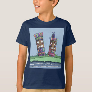 Tiki Bird Plum T - Shirt