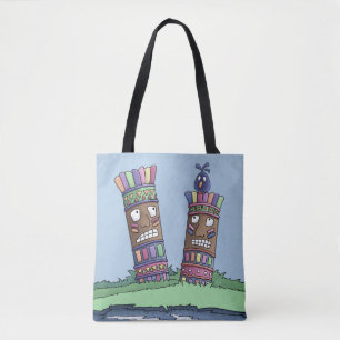 Tiki Bird - Plum Tote Bag