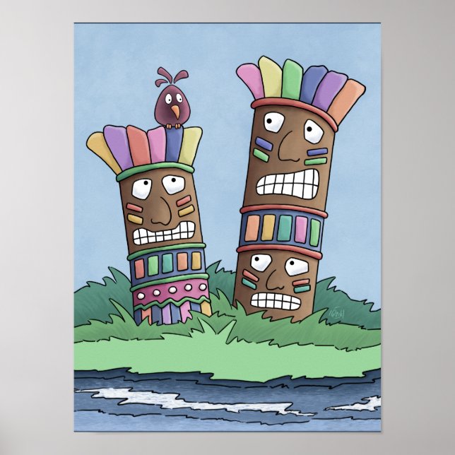 Tiki Bird Rosenknospe Poster (Vorne)