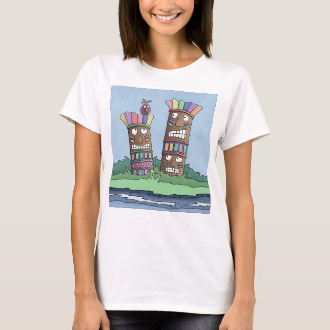 Tiki Bird Rosenknospe T - Shirts (Vorderseite)