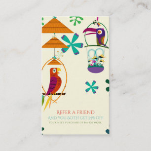 Tiki Birds Geburtstagsfeier Vintage Empfehlen Sie Empfehlungskarte