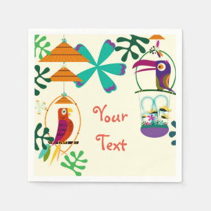 Tiki Birds Geburtstagsparty Vintag Luau Custom Serviette