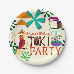 Tiki Birds Geburtstagsparty Vintag Luau Tellers Pappteller