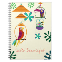 Tiki Birds Vintag Retro Art Personalisiert