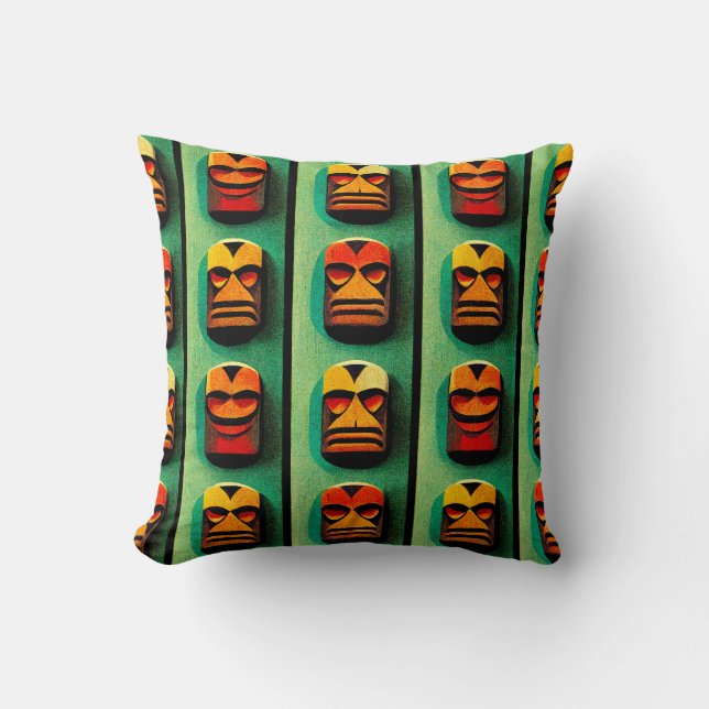 Tiki Buttons Kissen (Vorderseite)