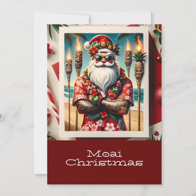 Tiki Christmas Feiertagskarte (Vorderseite)