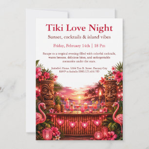 Tiki-Cocktailparty-Einladung 'Pink Paradise' Einladung