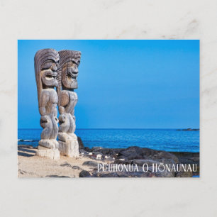 Tiki Couple mit schwarzer Lava, Postkarte