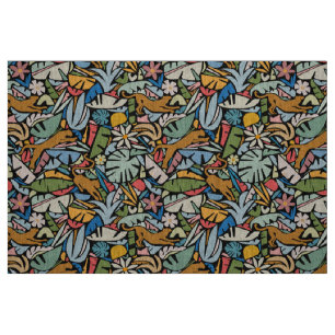 Tiki Dschungel Mid Century Modern Illustration Stoff