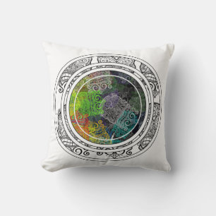 Tiki farbiges Zirkelmuster Kissen