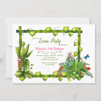 Tiki Frame Birthday Party Einladung