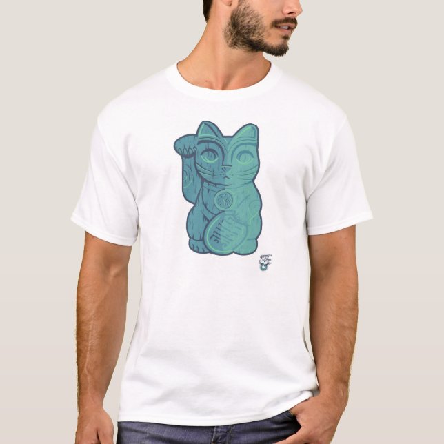 Tiki glückliches Katzen-T-Shirt T-Shirt (Vorderseite)