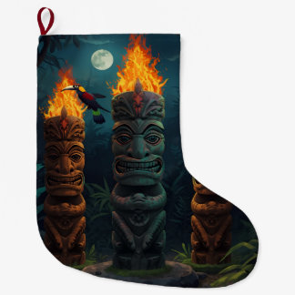 Tiki-Götter-Weihnachtsstrumpf Großer Weihnachtsstrumpf