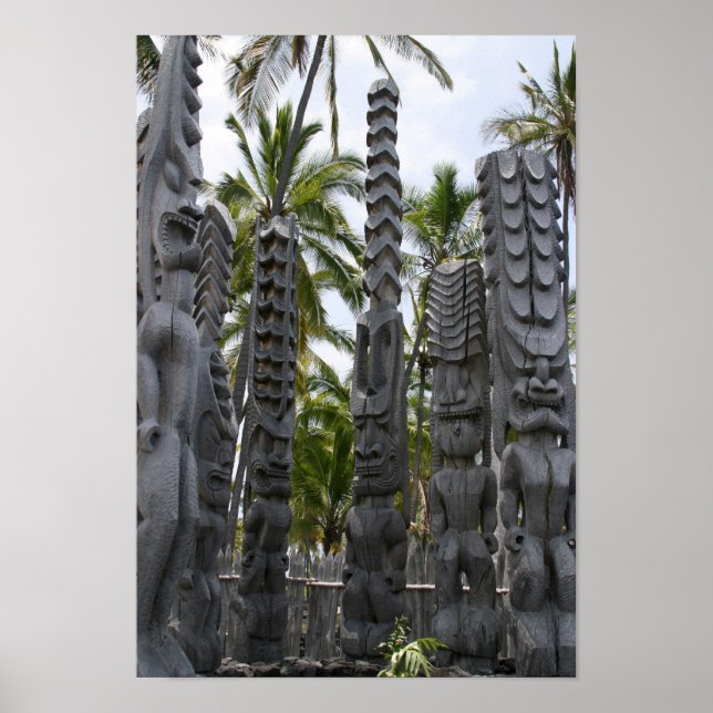 Tiki Guardians at Place of Refuge - Print Poster (Vorne)