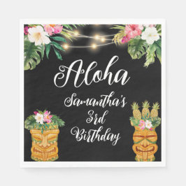 Tiki Hawaiian Aloha Tropical Birthday Luau Party Serviette