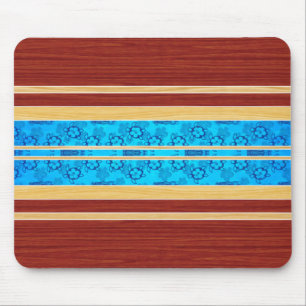 Tiki hawaiianisches falsches Holz-Surfbrett Mousepad