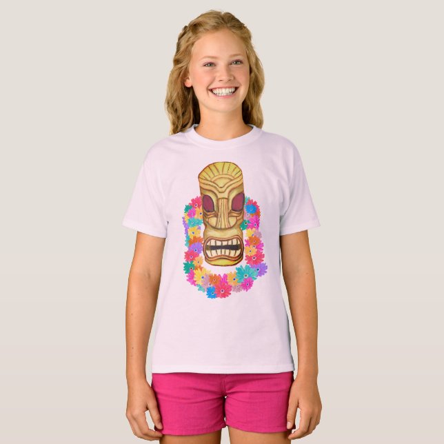 Tiki Head Hawaiian Lei T-Shirt (Vorne ganz)
