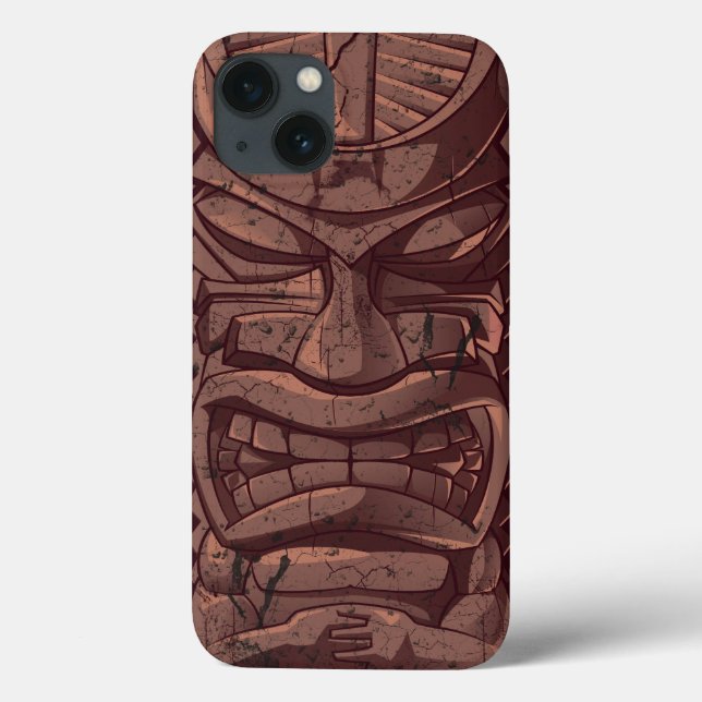 Tiki Holzstatuen Case-Mate iPhone Hülle (Rückseite)
