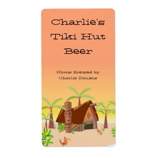 Tiki Hut Beer Label (Vorne)