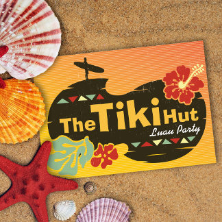 Tiki Hut Luau Party Einladung