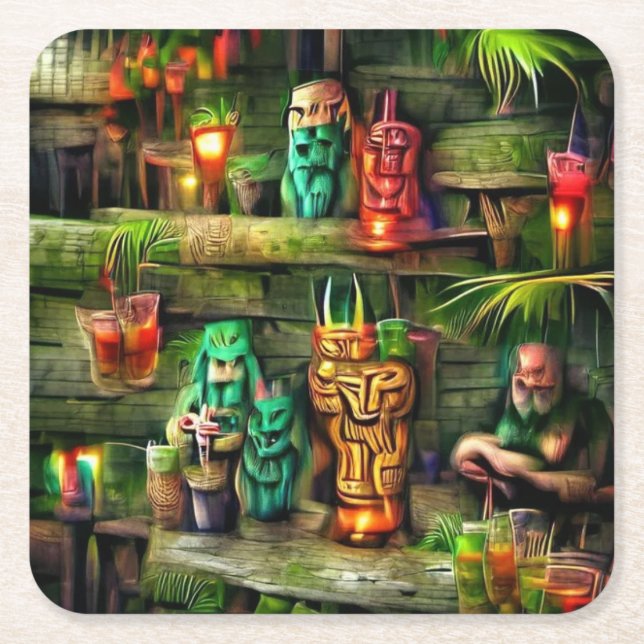 Tiki Hut Untersetzer (Vorderseite)