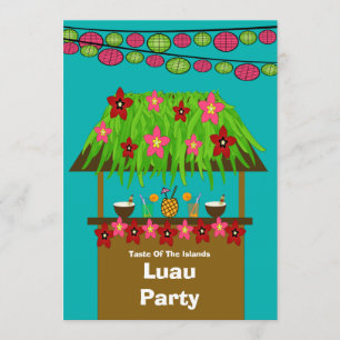 Tiki Hütte Aloha Luau PartyInvitation Einladung