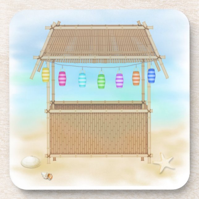 Tiki Hütten-Korken-Untersetzer-Set Untersetzer (Vorderseite)