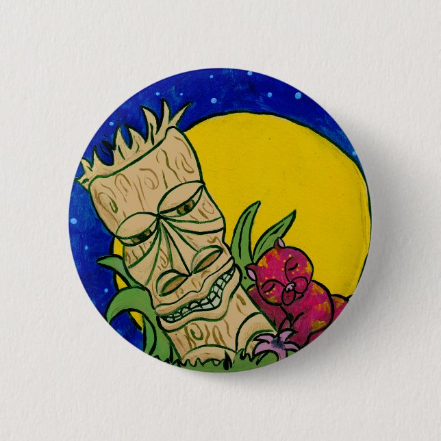 Tiki Katze Button (Vorderseite)