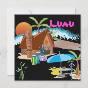 Tiki/Luau bei Sonnenuntergang Einladung