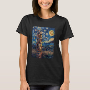 Tiki Luau Hawaiian Hawaii Tiki Maske Starry Night T-Shirt