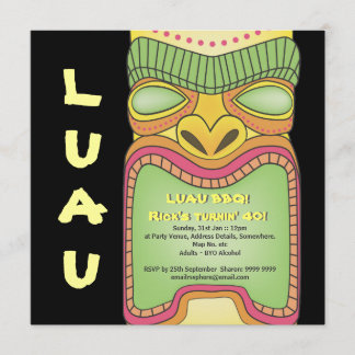 Tiki Luau hawaiisches tropisches Einladung