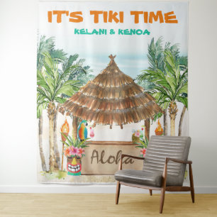 Tiki Luau   Tropische Strand Tiki-Bar Wandteppich