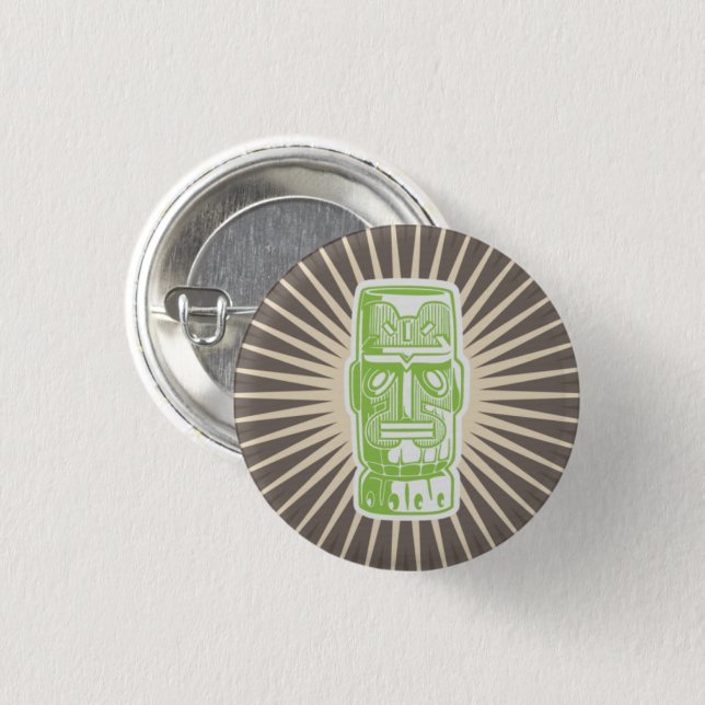 Tiki Man Green Button (Vorne & Hinten)