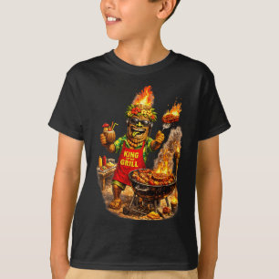 Tiki-Mann-König-des-Grills-Shirt Lustiges Insel-BB T-Shirt