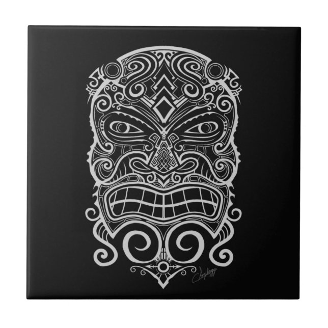 Tiki Mask Fliese (Vorderseite)