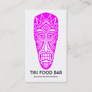 Tiki Mask - Magenta on White Visitenkarte