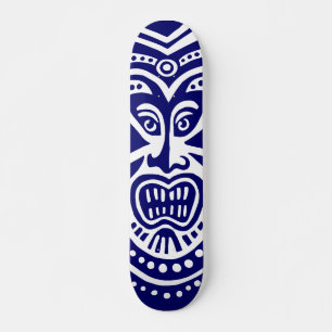 Tiki Mask Style - Marine auf Holz Skateboard