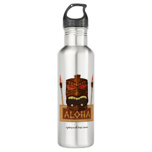 Tiki-Maske Aloha Hawaiianische Kunst Sommer Tropic Trinkflasche