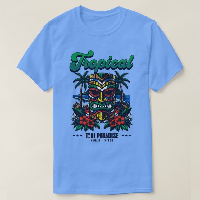 Tiki maske hawaii tropischen Strand TShirt (Design vorne)