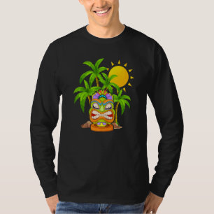 Tiki-Maske Polynesische Palmen Hawaiianischer Tote T-Shirt